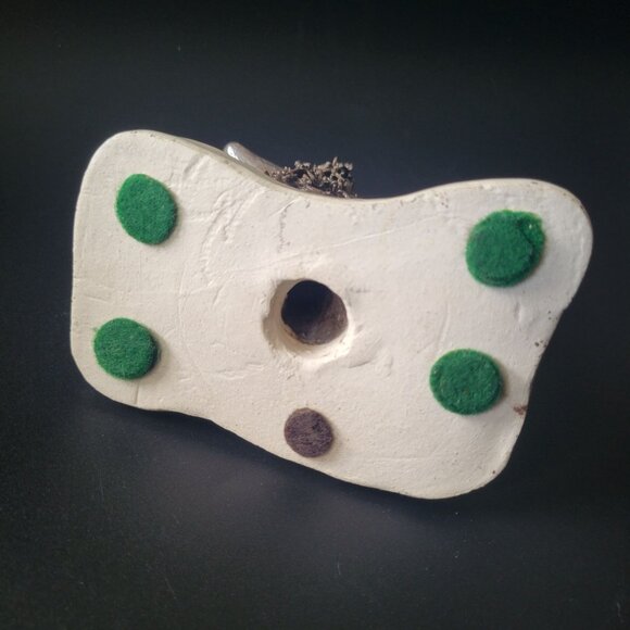 Vintage Ceramic Spaghetti Poodle Dog Figurine On Base, Vintage Dog Figurine - Picture 8 of 8